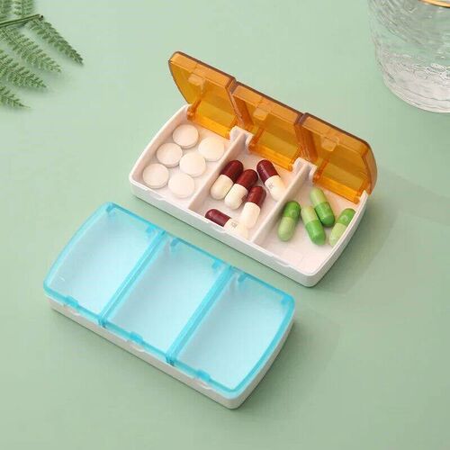 1PC Sealed 3 Grids Medicine Box Portable Health Care Storage