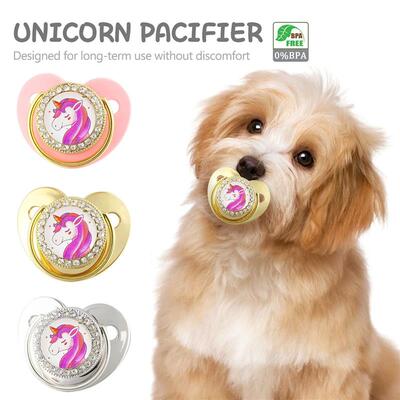 1 colorful cartoon unicorn pet toy Teething Toy 3D silicone