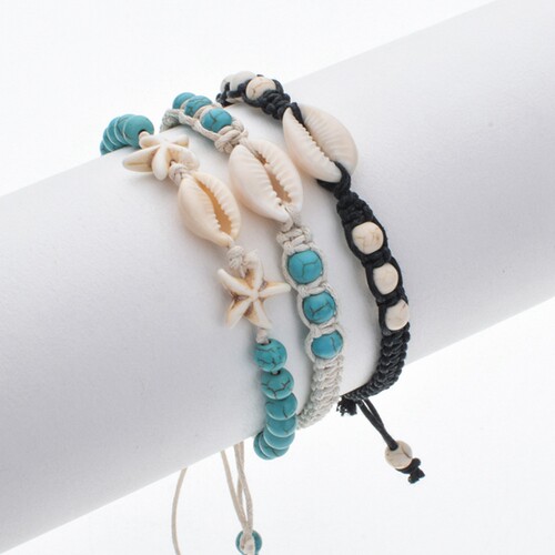 Simple Natural Stone Hand-woven Shell Bracelet Adjustable