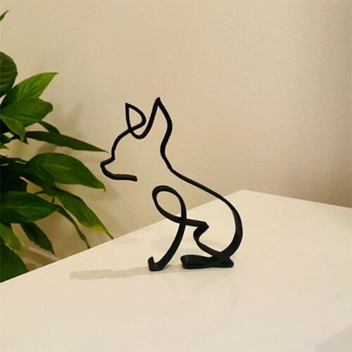 Dog Art Sculpture Simple Metal Dog Abstract Art Sculpture