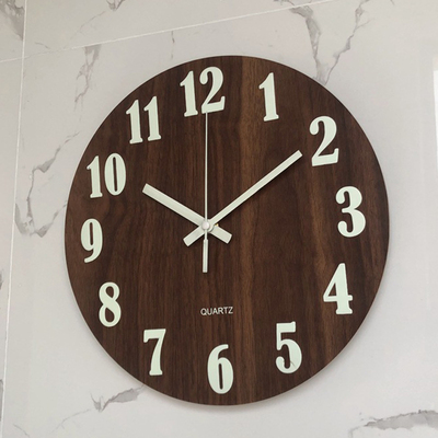 12 Inch Luminous Wall Clock Silent for Kitchen Living Room D