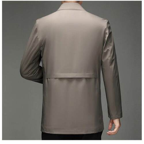 Fall Mens Clothing rench Coat Lapel Single Breasted Straigh