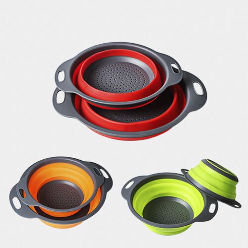 Kitchen Folding Drain Basket Fruit Vegetable Colander 沥水篮