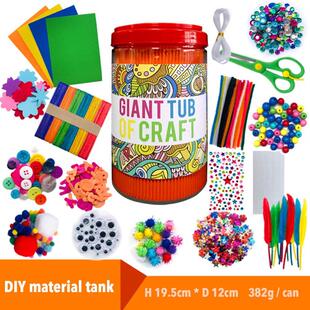 Colorful Plush Sticks Wool Pompoms Maials Kids DIY Montessor