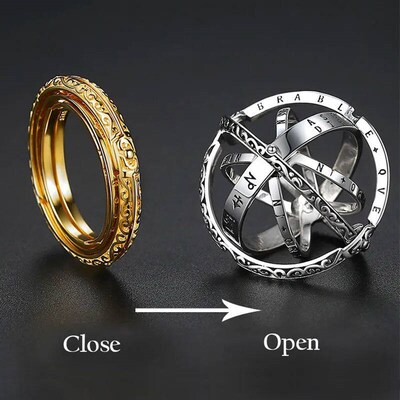Astronomy Ball Rings Men Openable Rotate Sphere Cosmic Plane