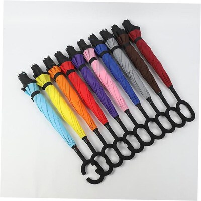 long shank double layer inverted umbrella windproof golf