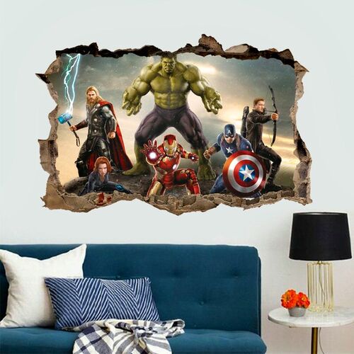 cartoon movie Avengers wall stickers for kids rooms home dec
