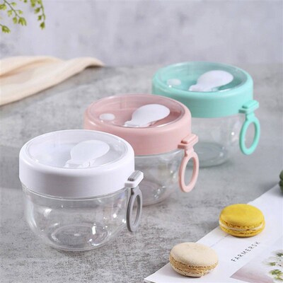 3Pcs Overnight Oats Container With Lid Foldable Spoon Portab