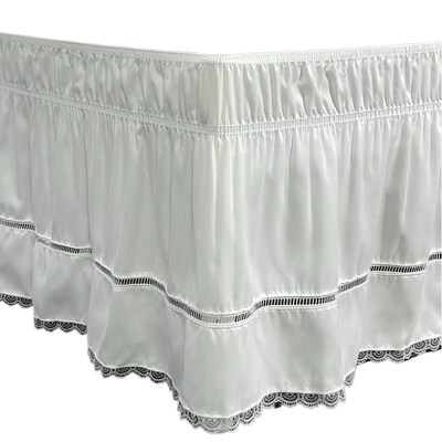 Korean French-style Hollow Lace Bed Skirt Bedspread Single E