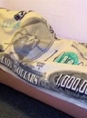 百万美金午休毯子百万美元羊毛毯子法兰绒保暖钞票美金毛绒地毯子