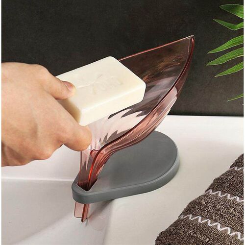 Suction Cup Leaf Soap Dish, Creative No-Drill Bathroom Soap