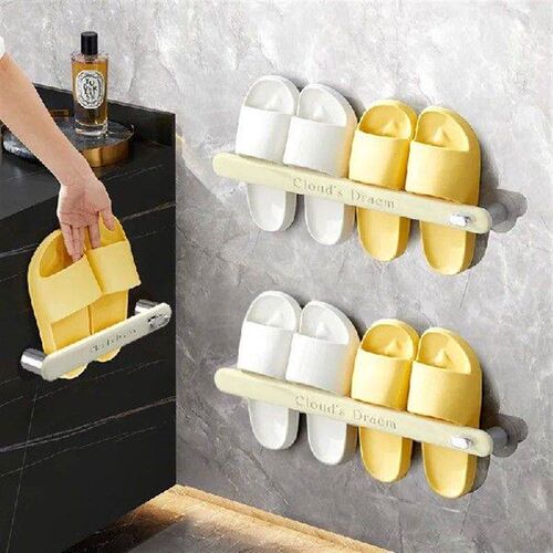 1pcs Slipper Rack Wall-mounted Non-porous Bathroom Storage