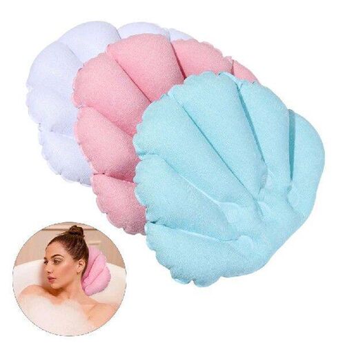 1PC Inflatable Bath Pillow With Suction Cups Soft Spa Neck