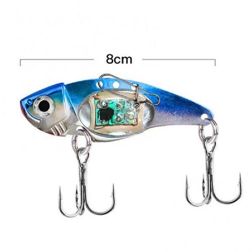 LED Metal Light 8cm Electronic Vibration Fake Bait Faux