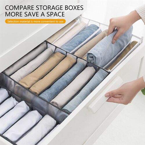 Jeans Compartment Storage Box Closet Clothes Drawer Mesh Sep