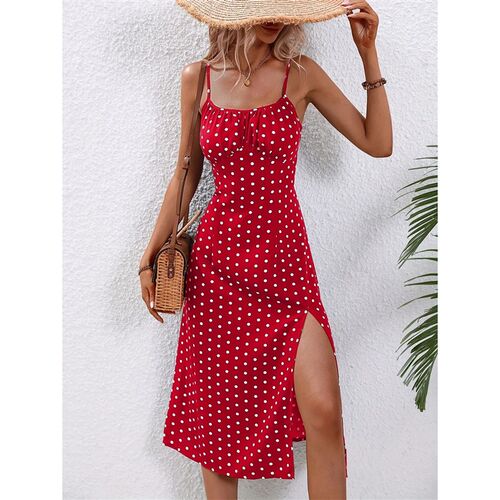 2024 Women Floral Print Spaghetti Straps Summer Boho Beach D
