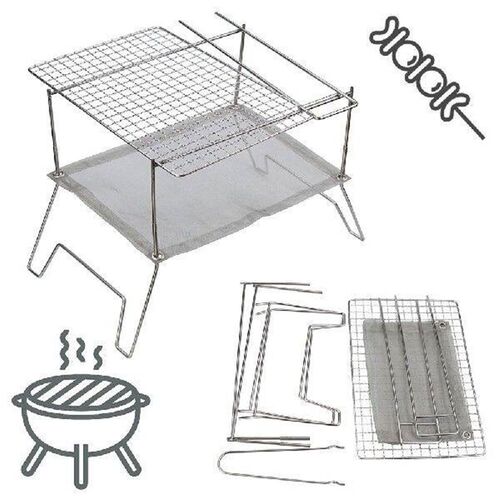 Folding Campfire Grill with Storage Bag Foldable BBQ Rack