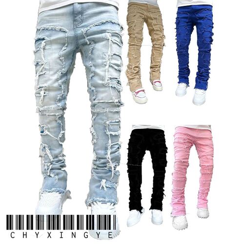 Sreetwise Sretch Patch Jeans For Men Bottom Baggy Mens Clot