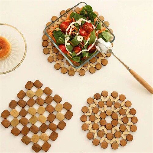 Bamboo Coaster Heat Insulation Pad Dining Plate Mat Table
