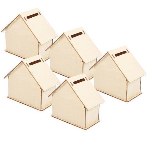 5 Pcs Small House Coin Bank Piggy Doddle for Adults Jar