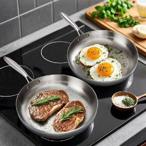 23GA Stainless Steel Skillets with Ergonomic Handle Even