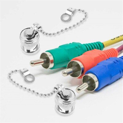 5 Pcs Adapter BNC Dust Cap Caps with Chain Coaxial for