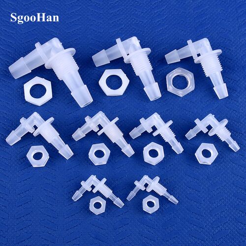 5~200Pcs Hex Nut M6~G1/2 To 2.4-11.1mm PP Pagoda Elbow Conne