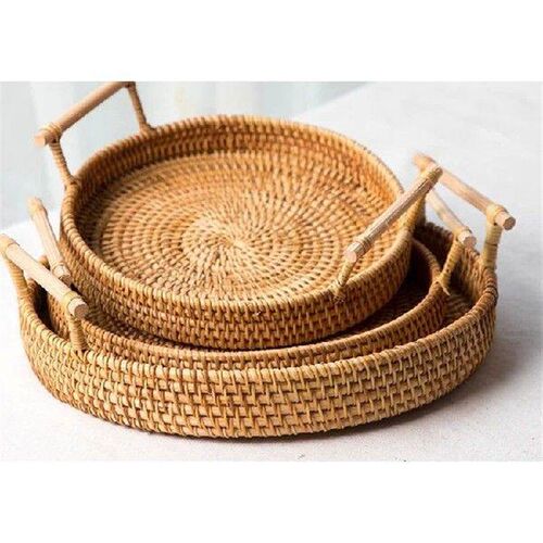 Handmade Rattan Storage Sort Out Basket Cake Dessert Tray