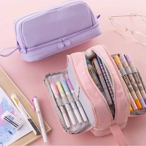 Angoo 4 Partitions Large Pencil Case Pen Bag School Student