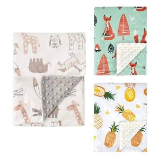 Kids Blanket Warm Lightweight Blanket With Dotted Backing