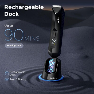Sejoy T8S Electric Groin Hair Trimmer for Men,Rechargeable B