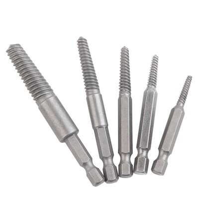 5PCS Hex Shank Broken Damaged Nut Bolt Remover Stud Kit Scre
