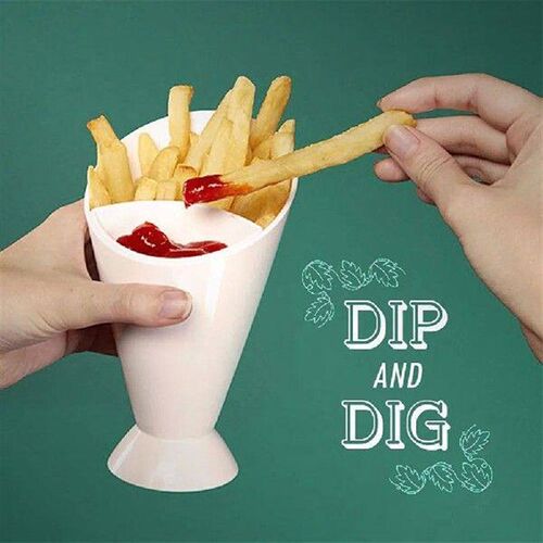 5Pcs High Quality Salad Cup French Fries Holder With Dip