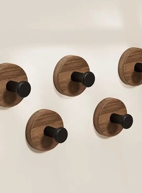 Self-adhesive Solid Wooden Hook Walnut Key Decorative Towel