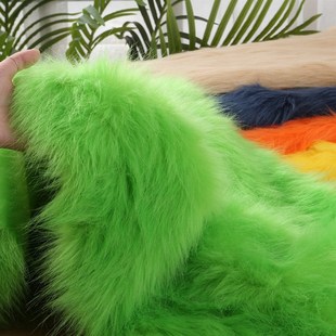 仿狐狸毛布料5cm长毛绒人造毛手工兽耳diy面料皮草马甲兽装毛布