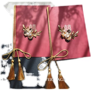 喜红色玉兰花新郎新娘结婚礼致辞宣誓卡宣誓本 中式 誓言卡S