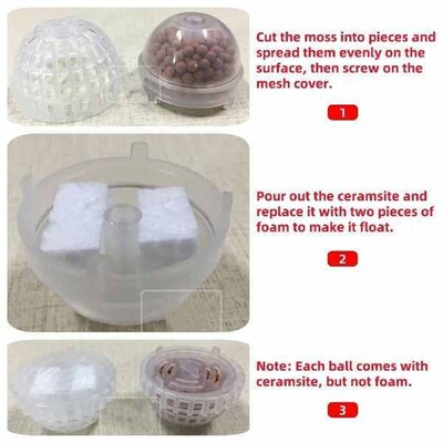 1Pc Transparent Aquarium 2-in-1 Water-sinking Ball