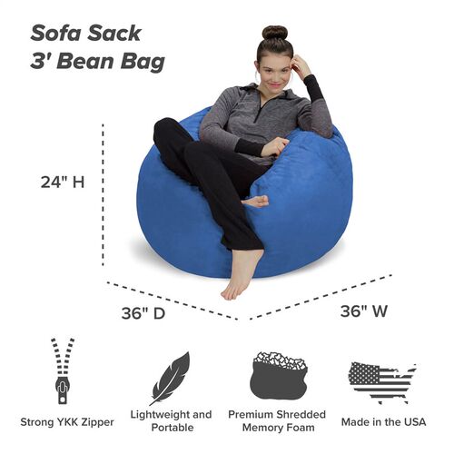 Bean Bag Chair Memory Foam Lounger with Microsuede Cover Kid