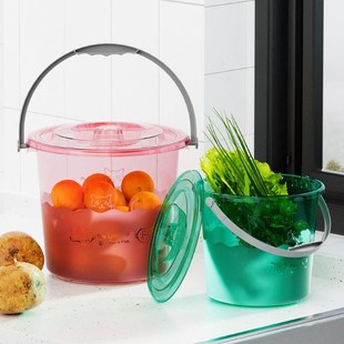 新款加厚小水桶带盖家用装水桶美术水桶儿童提小桶迷你塑料桶