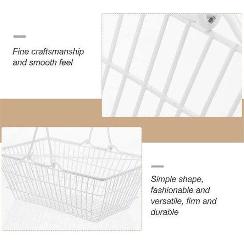 Shopping Basket Storage with Handles Small Metallic Line
