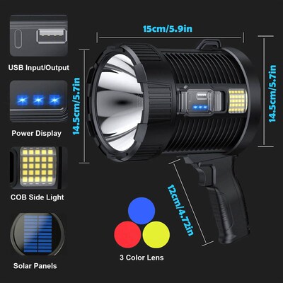 Rechargeable Spotlight 900000 Lumens Led Spot Lights Handhel