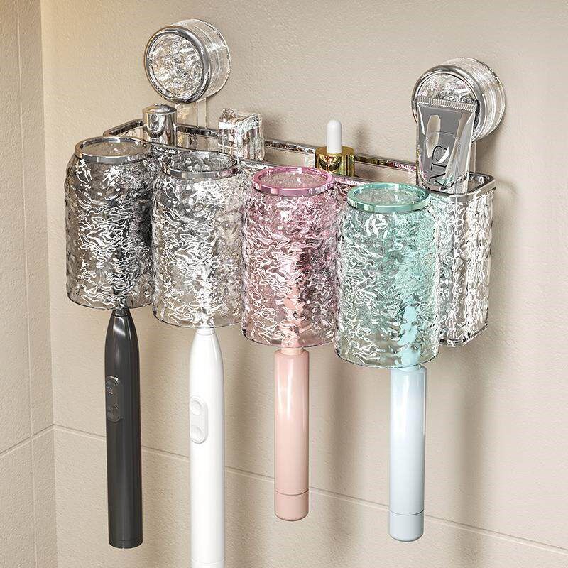 Suction Cup Toothbrush Holder Wall-Mounted Drill-Free Bathro