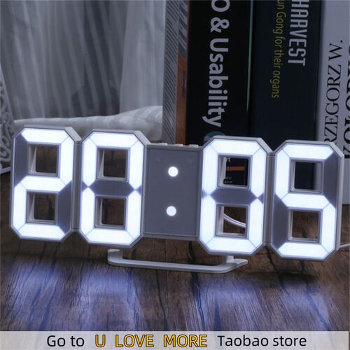 LED Digital Wall Clock with 3 levels Brightness Alarm Clock
