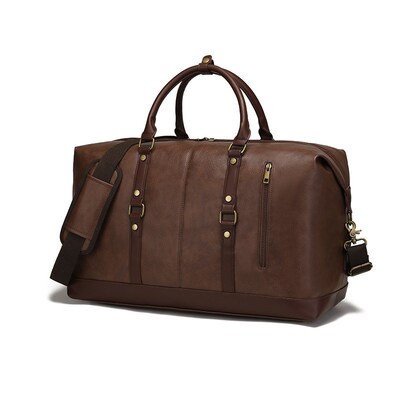 Wearresistant PU Travel Bag Business Style Solid Color Outdo