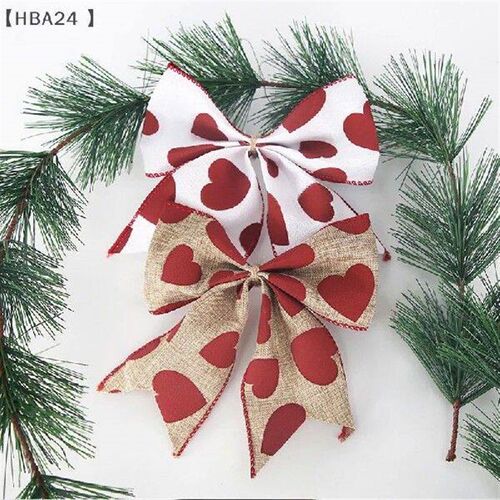 3PCS Bow Valentines Day Red Heart Bow Gift Wrap Wedding