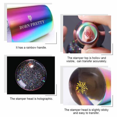 BORN PRETTY handle Transparent Nail Stamper for Stamping Pla
