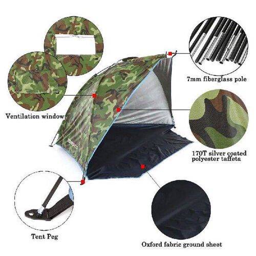 Outdoor Beach Tent Sunshine Shelter 2 Person Sturdy 170T