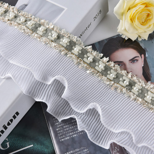 窗帘花边织带装饰拼接蕾丝高精水溶贴边桌边坐垫镶边侧边 纱M-18