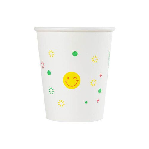 Pack of 50 disposable paper cups, designed for home use and