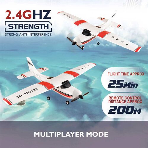 【C0】WLtoys 2.4G F949 LCD Version RC Airplane Cessna 182 3D